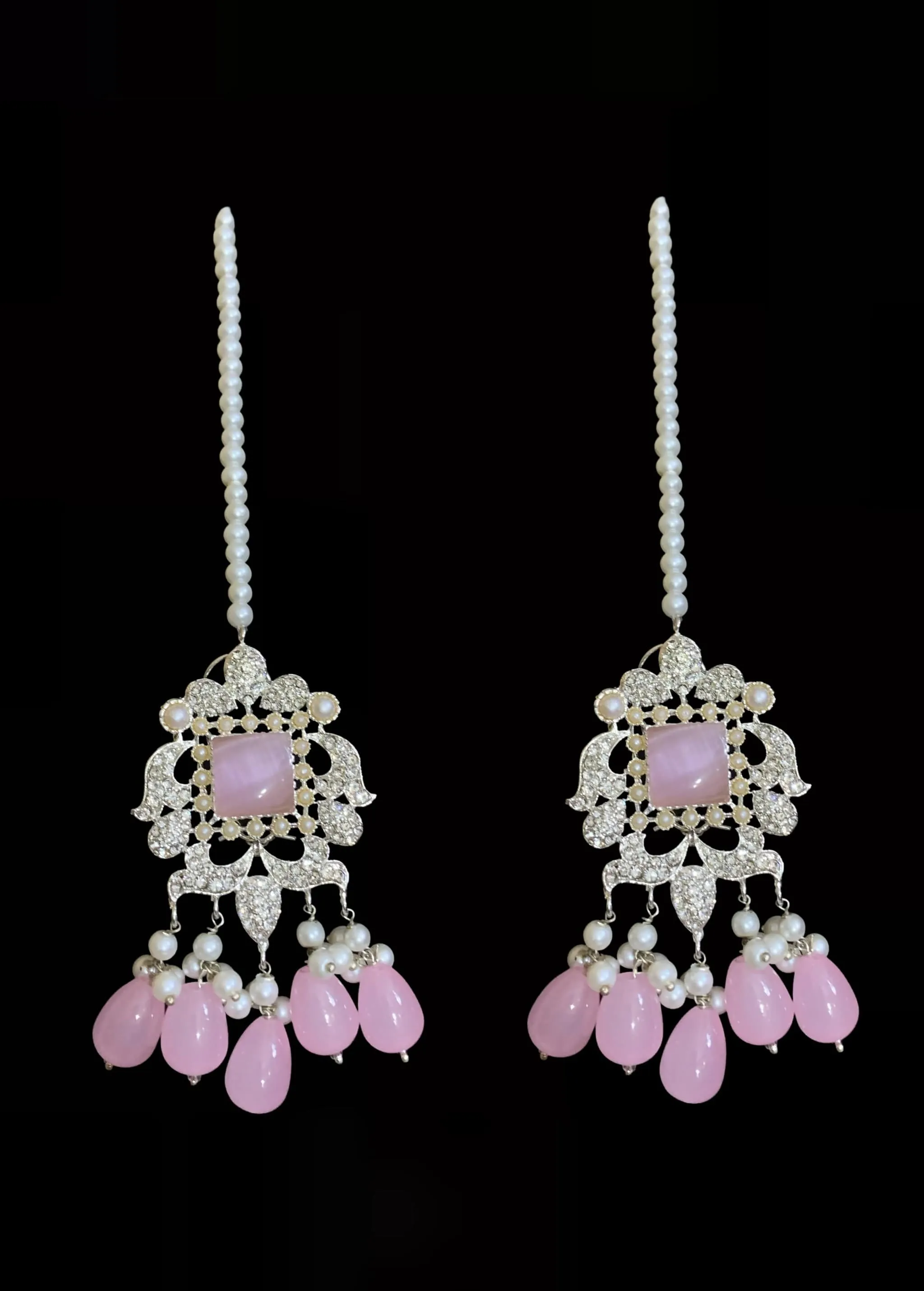 BR10 Anisa zircon bridal set - pink ( READY TO SHIP )