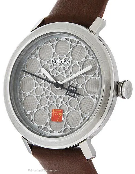 Bulova Ladies Frank Lloyd Wright SC Johnson Building Watch - Brown Leather