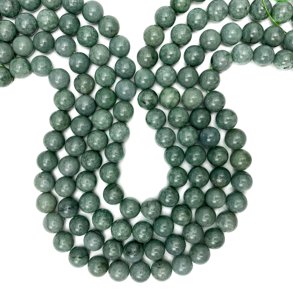 Burmese Jadeite 10mm Smooth Rounds