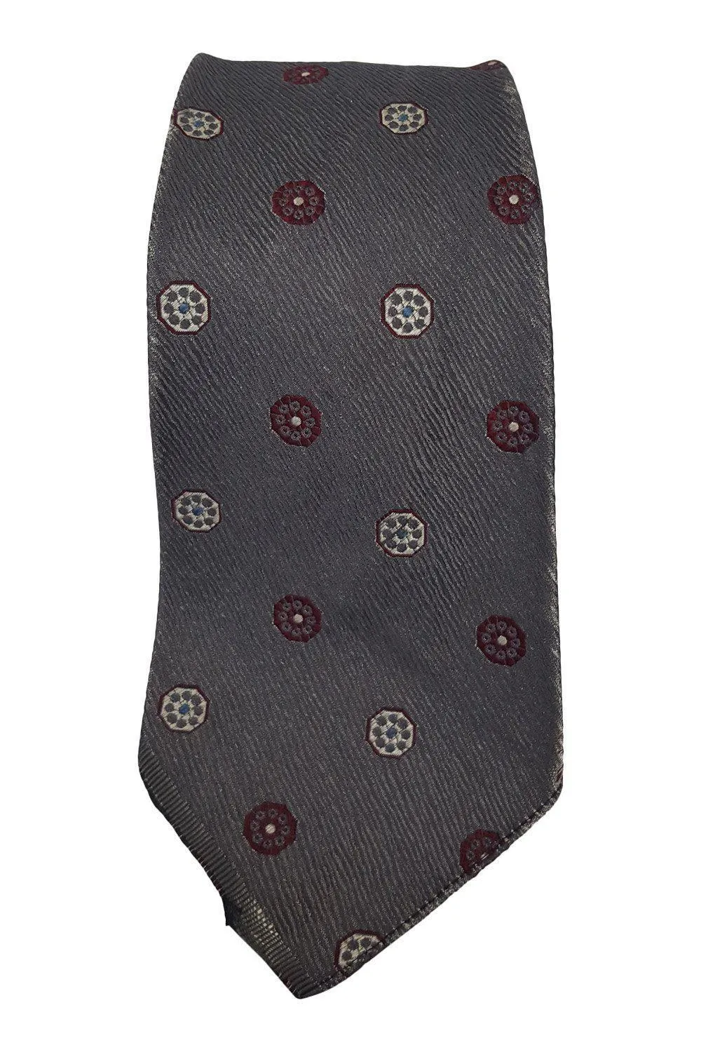 CARNAVAL DE VENISE Milano 100% Silk Grey Tie Geometric Repeat (53)