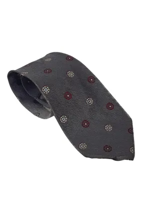 CARNAVAL DE VENISE Milano 100% Silk Grey Tie Geometric Repeat (53)