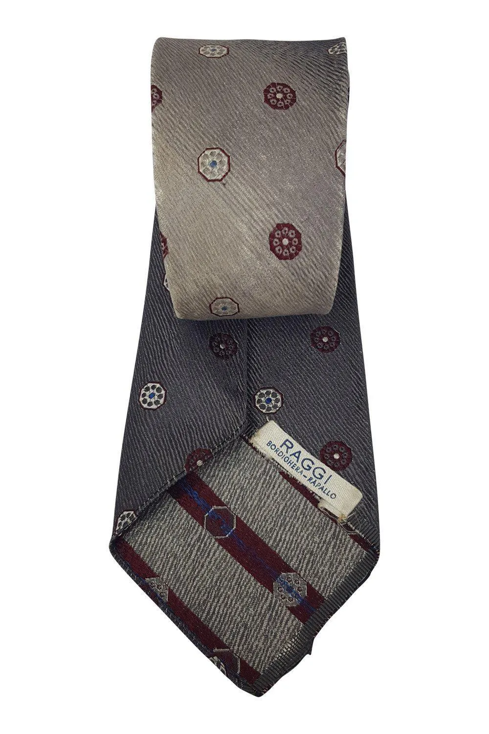 CARNAVAL DE VENISE Milano 100% Silk Grey Tie Geometric Repeat (53)