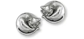 Cat Jewelry Sterling Silver Handmade Cat Earrings  CT52-E