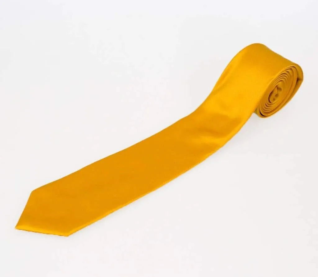 Cavani Gold Plain Satin Tie Set