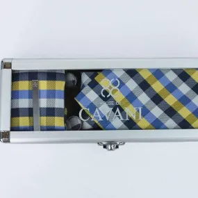 Cavani Yellow Check Tie Set in Gift Box