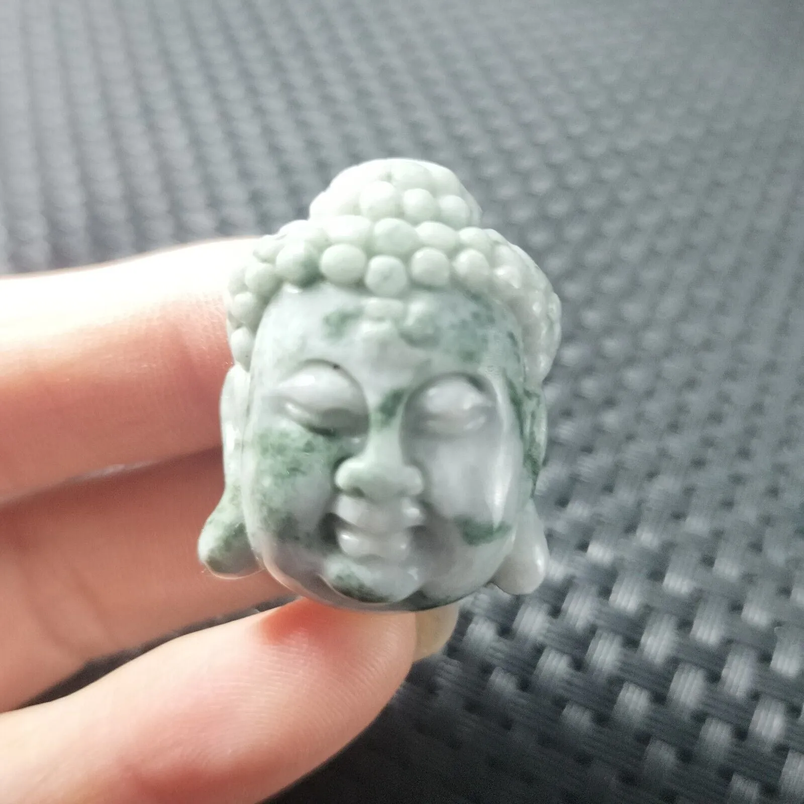 Certified Green Lavender Natural Type A Jadeite Carved Sakyamuni God Pendant 326