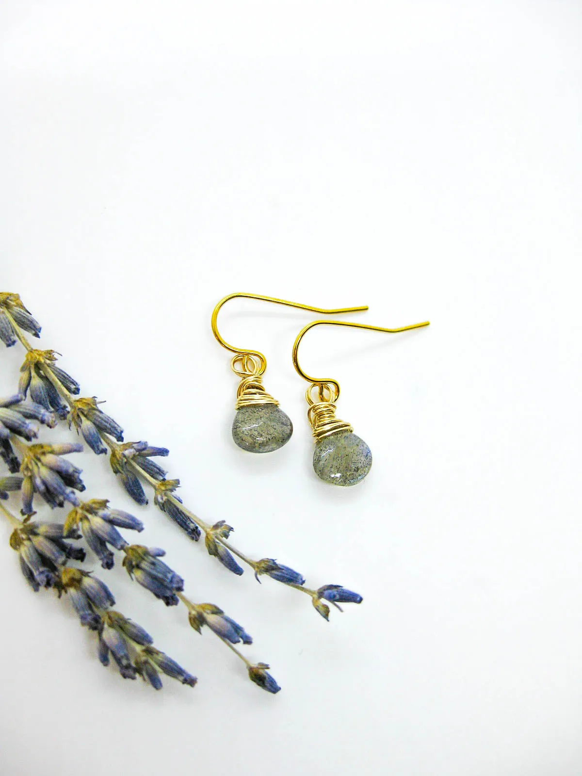 Chamomile: Labradorite Earrings - e577