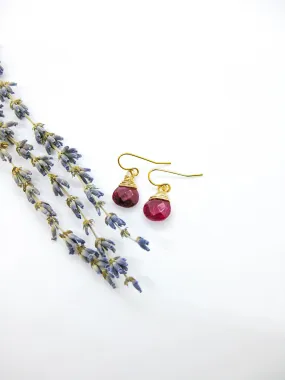 Chamomile: Ruby Earrings - e673