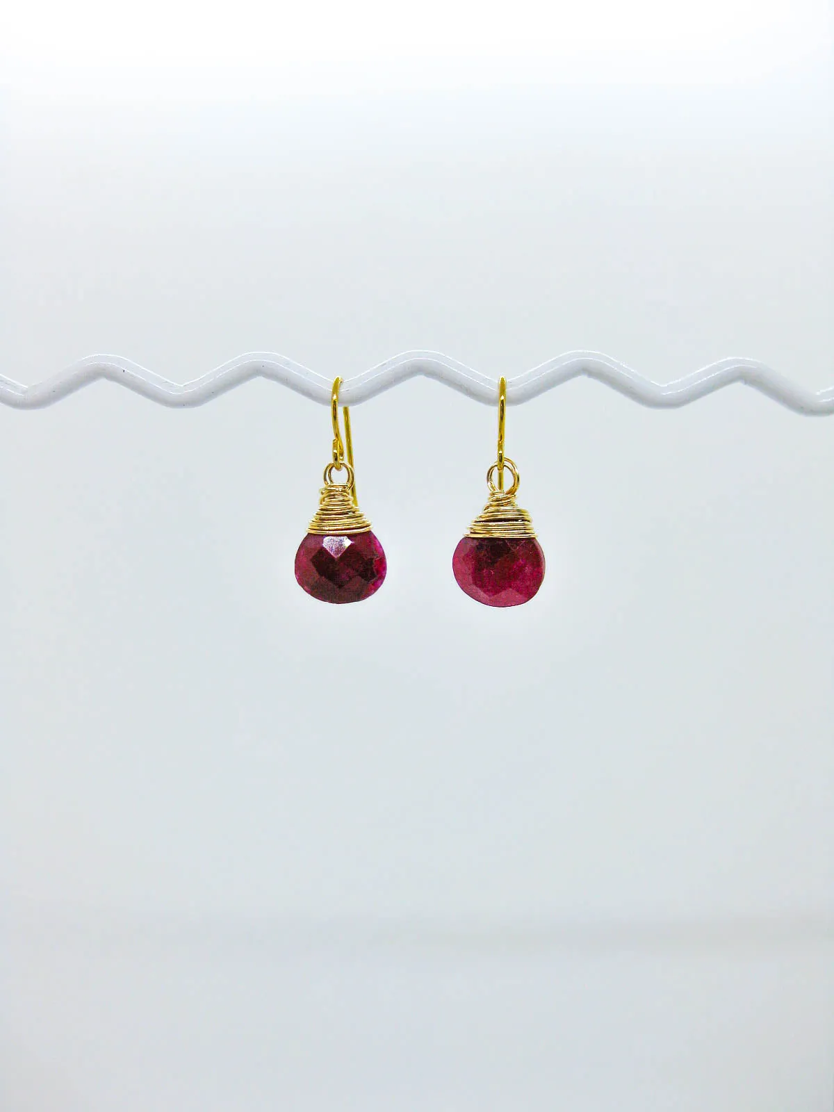 Chamomile: Ruby Earrings - e673