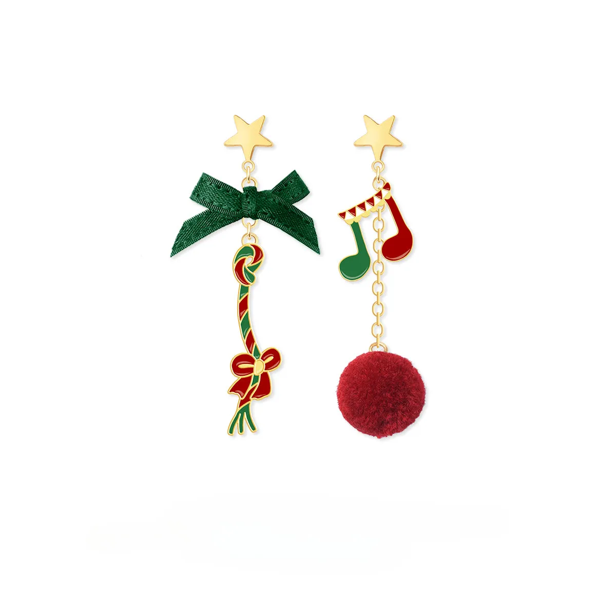 Christmas Earrings Cute Asymmetric Ear Jewelry Ear Clip LJC8