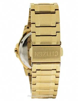 Citizen Eco-Drive Mens Bracelet Watch - White Dial - Gold-Tone - 100M WR