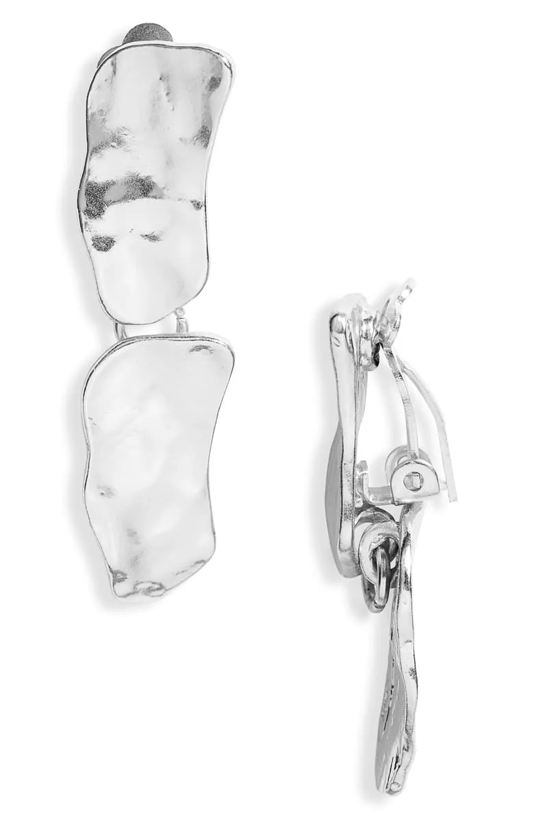 Cobblestone drop clip-on earrings