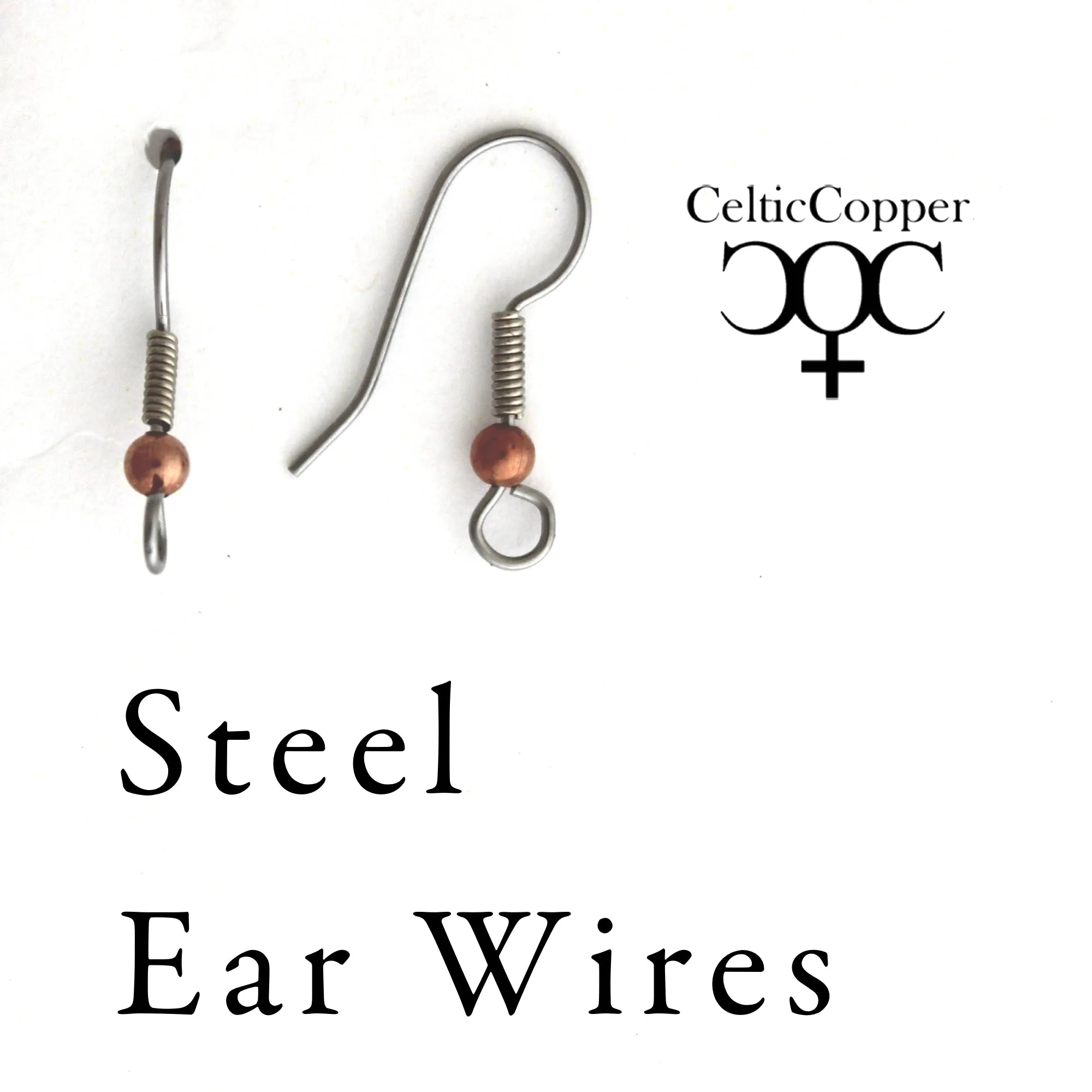 Copper Drop Designer Earrings With Handmade Vintage Cone Beads And Round 8mm Copper Bead Earrings