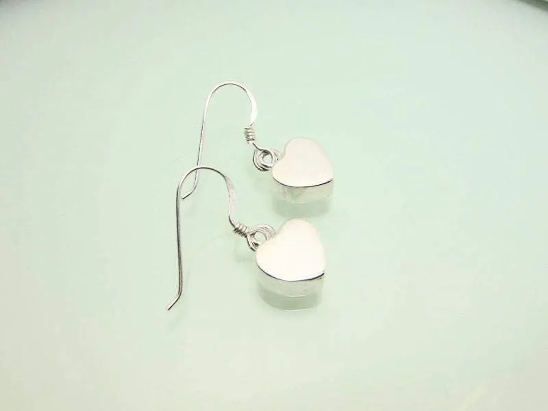 Cute 3 D 925 Silver Heart Earrings With French Ear Wire,Heart Earring,Pierced Earring,Teen Girls Earring,Personalized Gifts,Gifts For Hers