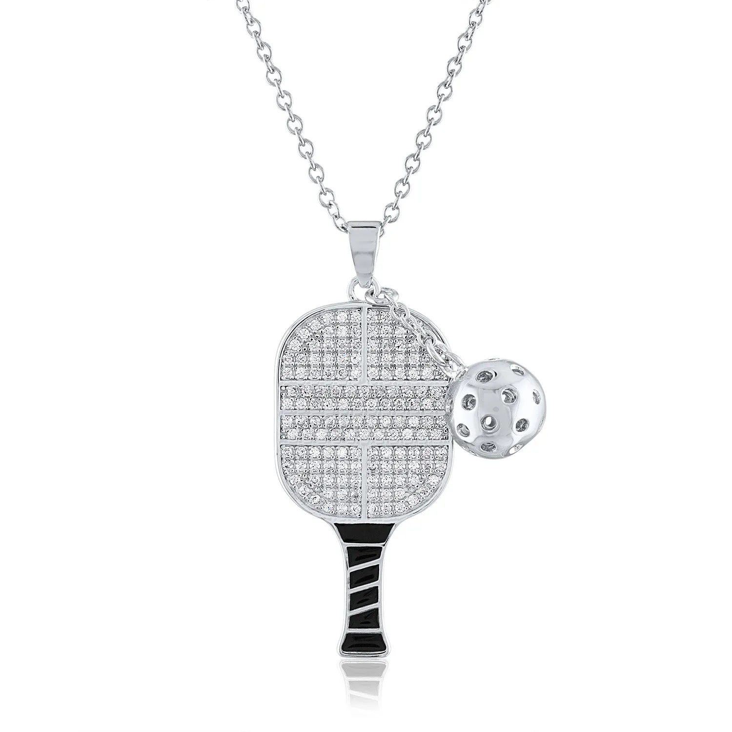 CZ Pickle Paddle with 3-d Pickle Ball Pendant