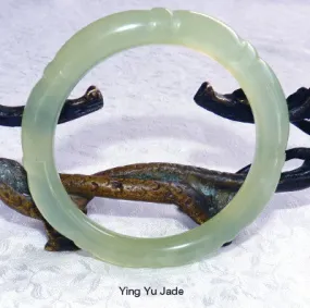 Dynasty Carved Chinese Jade Bangle Bracelet 56mm (NJ-CARV-31-56)