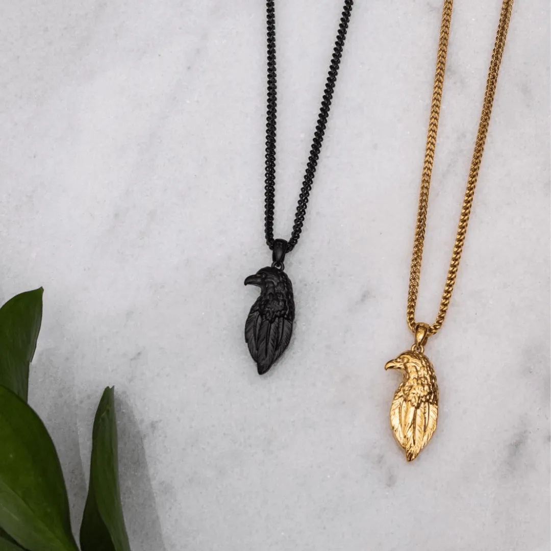 Eagle Head Pendant - Black