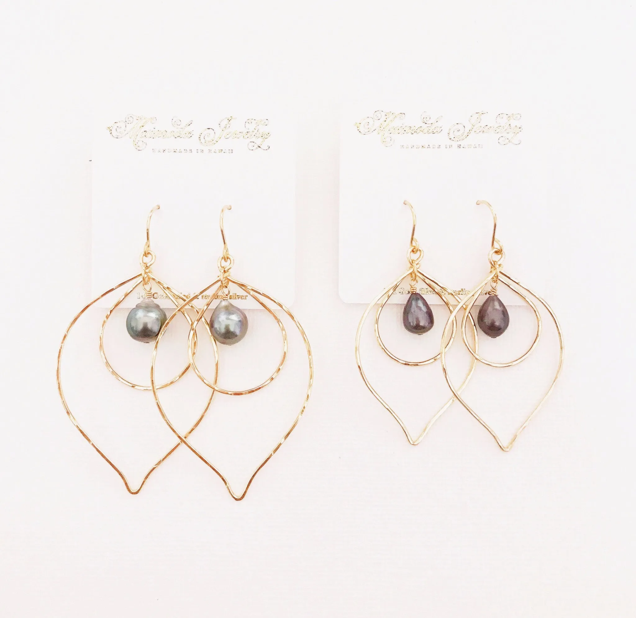 Earrings Kina - black  pearl (E337)