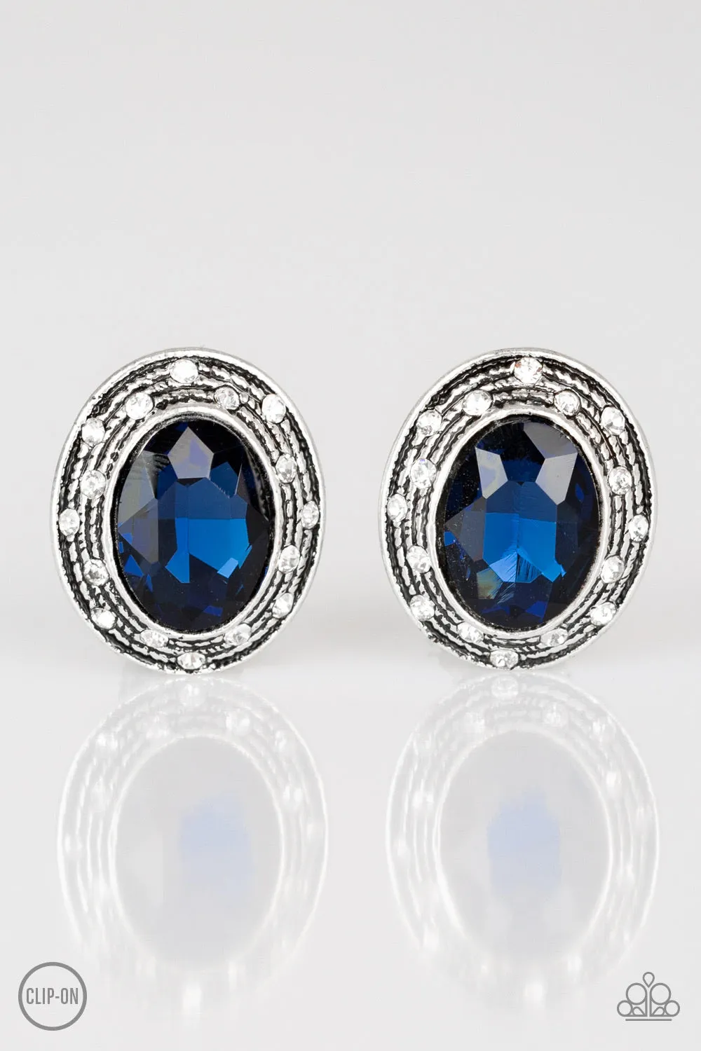 East Side Etiquette Blue Clip-On-Earrings