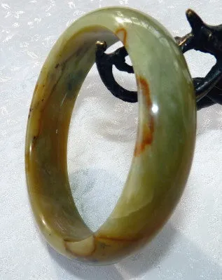 Elegant Earth Chinese  River Jade Bangle Brace;et  59.5mm (NJ2175)