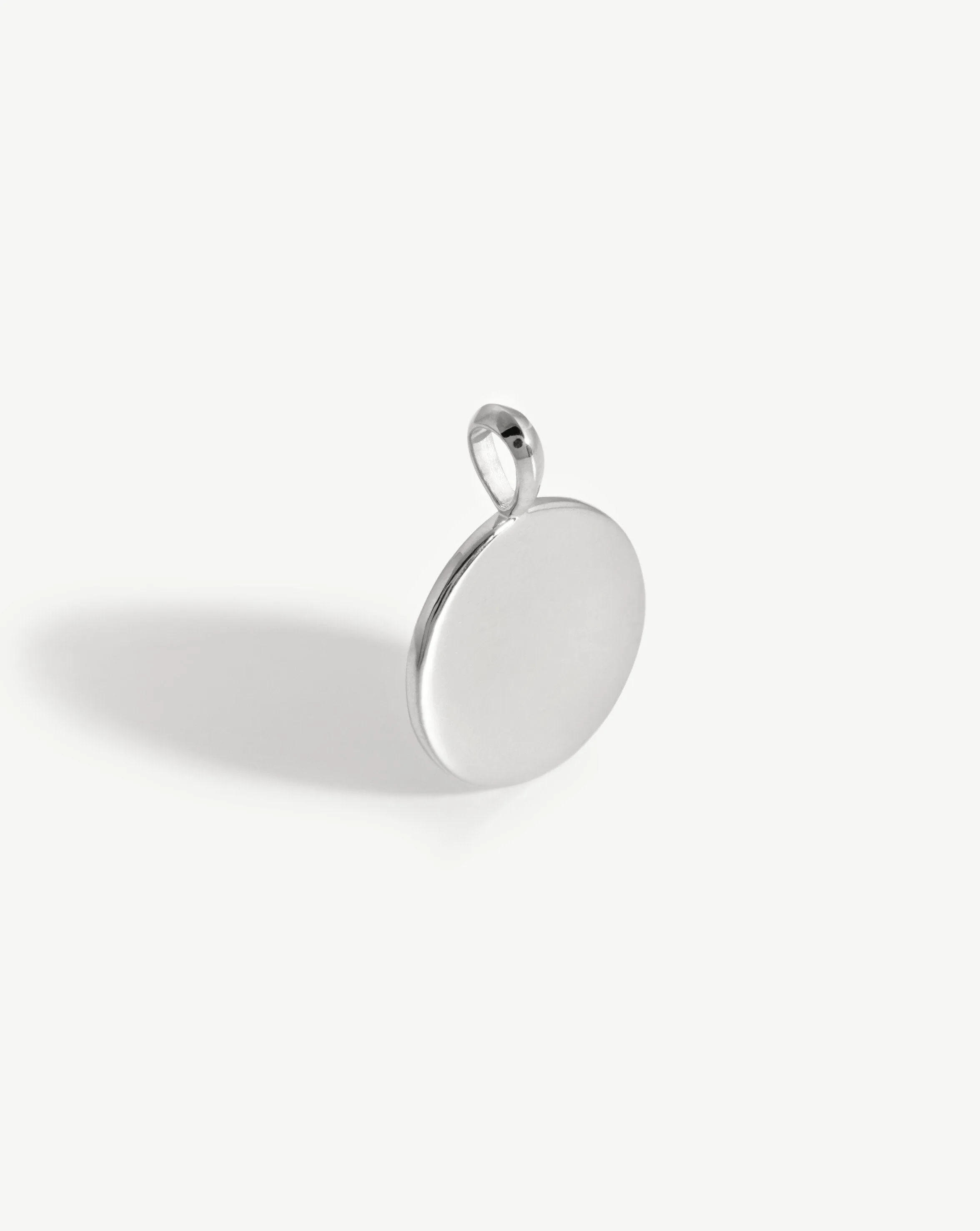 Engravable Round Disc Pendant | Sterling Silver