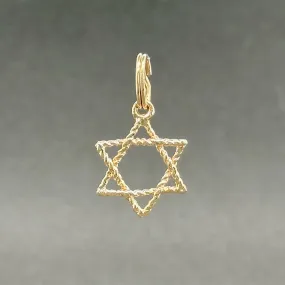 Estate 14K Y Gold Textured Star Of David Pendant