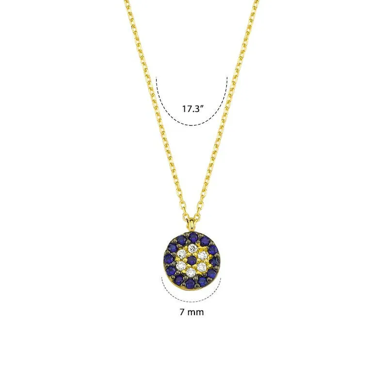 Evil Eye Necklace | 14K Solid Gold