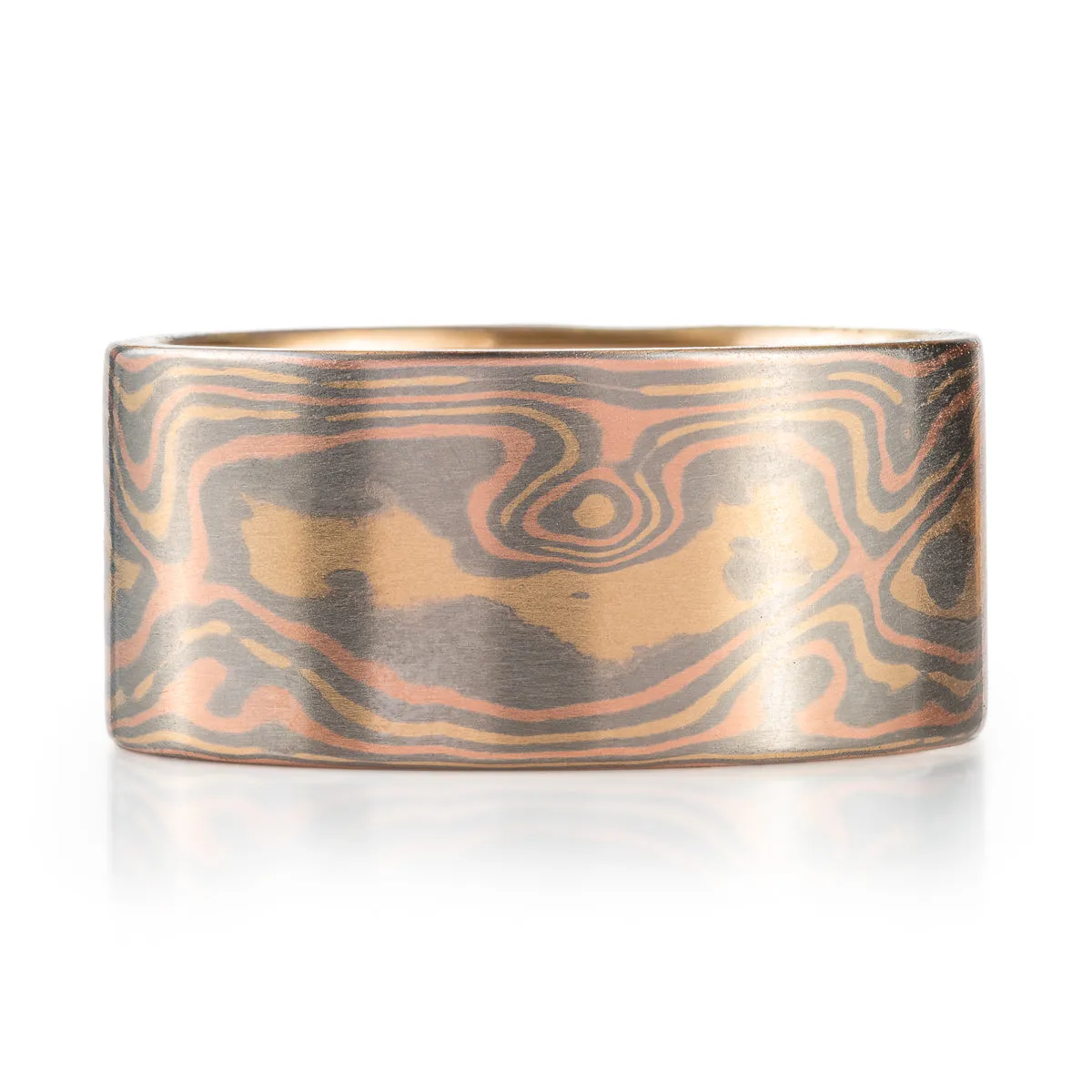 Extra Wide Blaze Palette Ring in Woodgrain Pattern