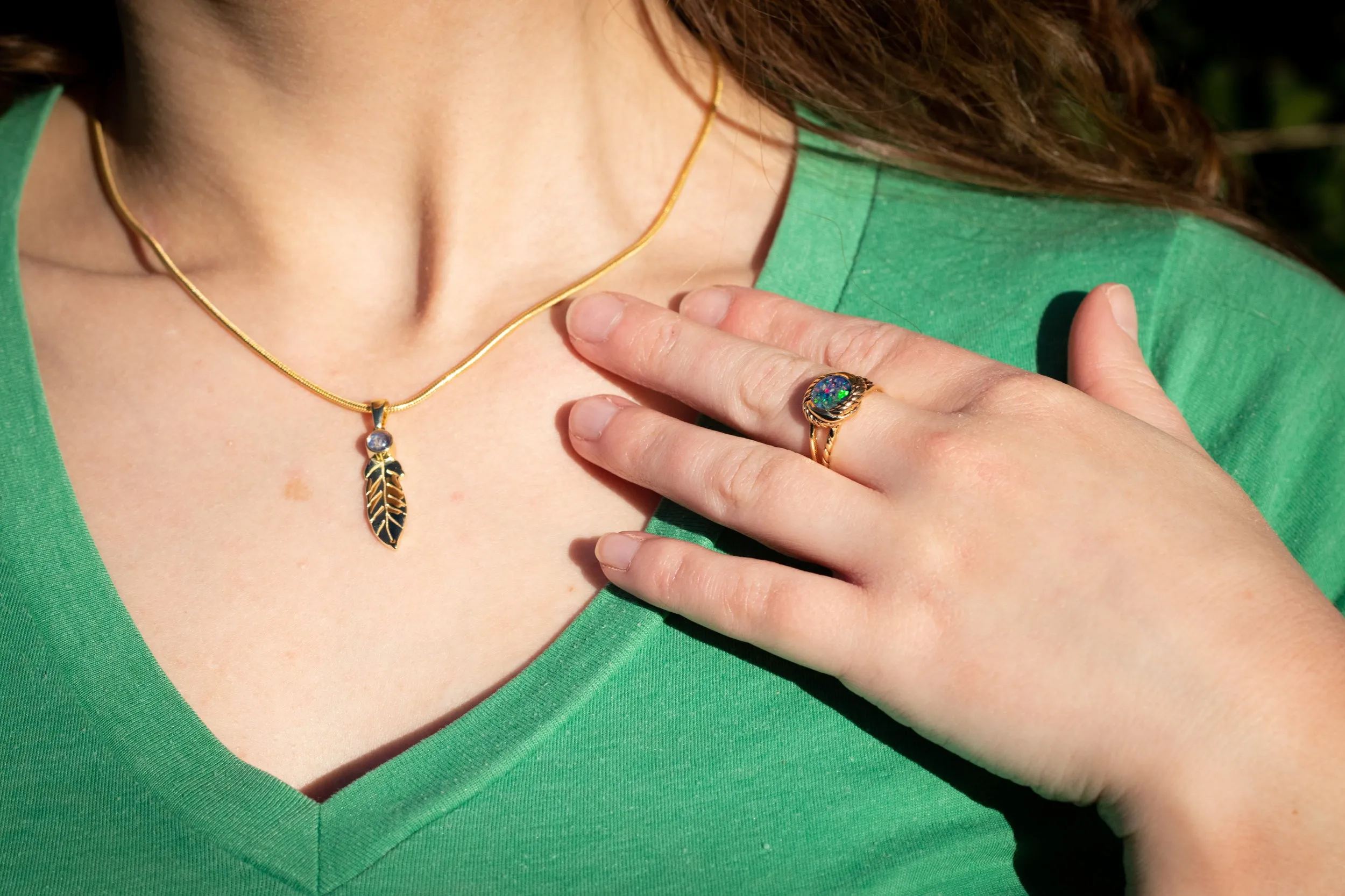 Feather Drop Pendant with Cremation Ash