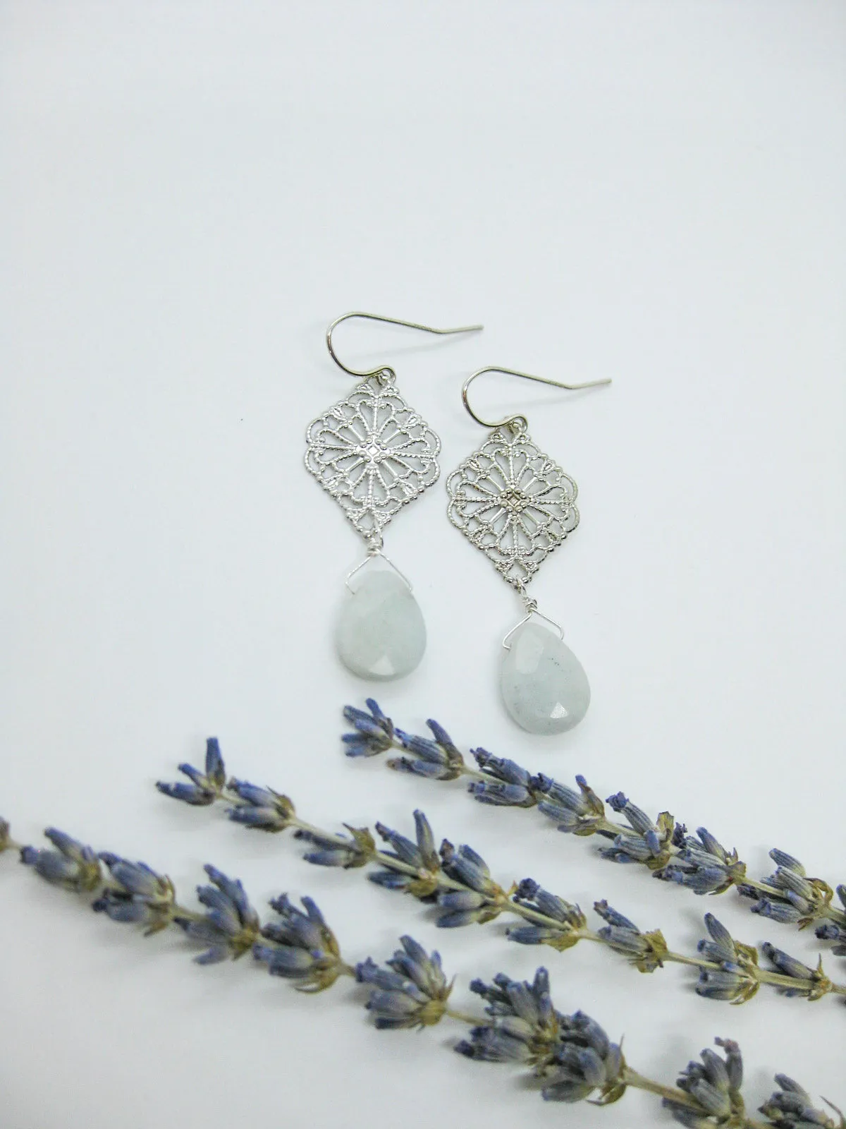 Fern: Aquamarine Earrings - e622