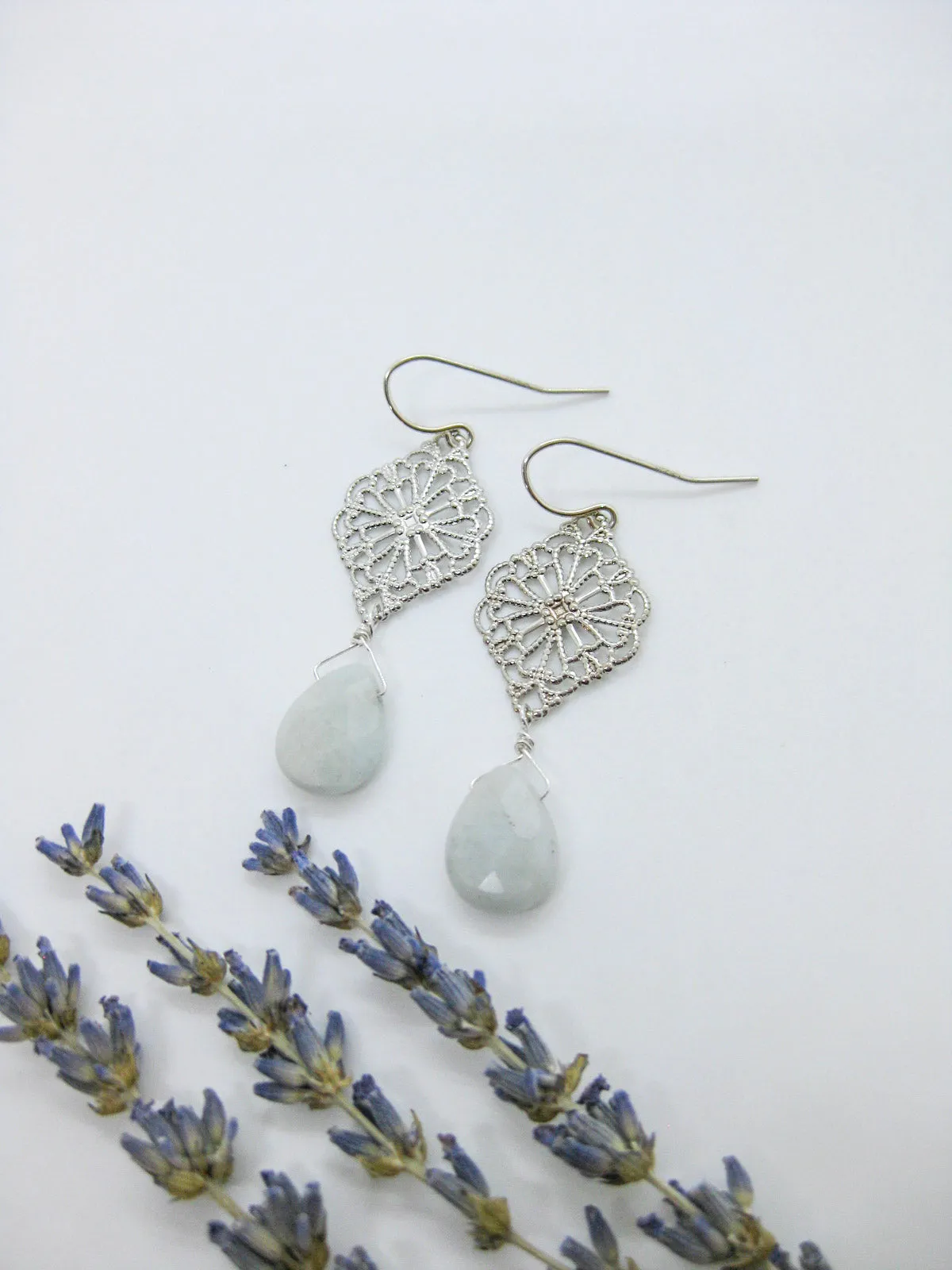 Fern: Aquamarine Earrings - e622