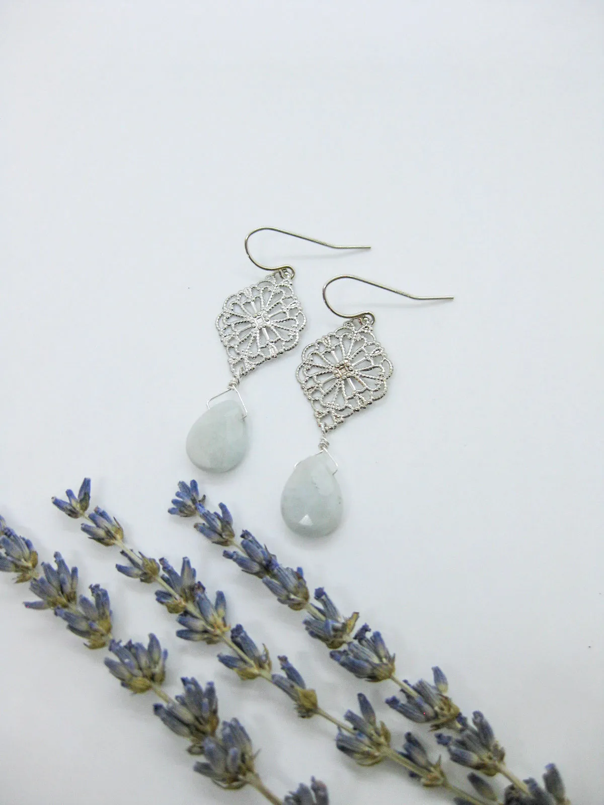 Fern: Aquamarine Earrings - e622