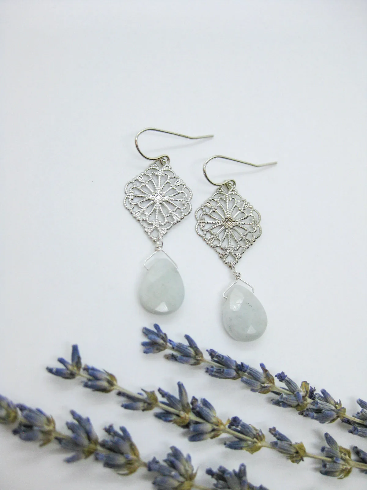 Fern: Aquamarine Earrings - e622