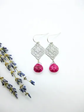 Fern: Ruby Earrings - e664