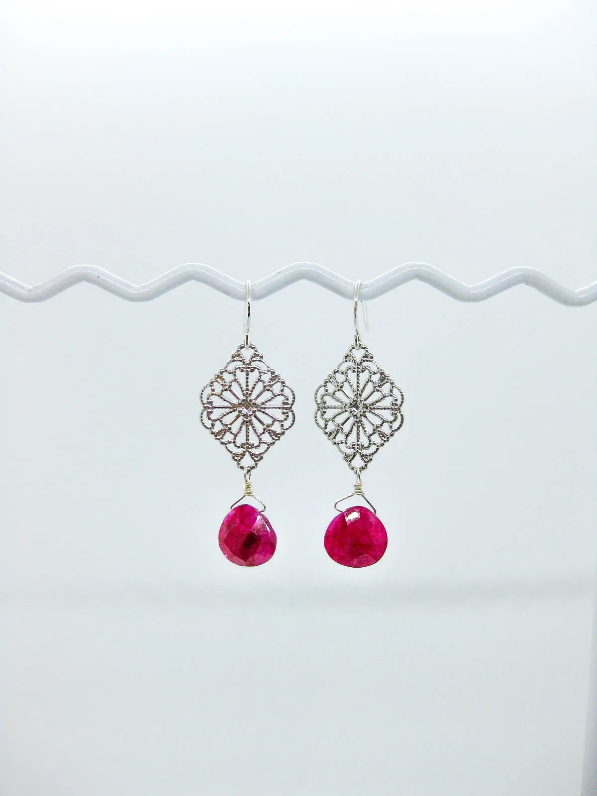 Fern: Ruby Earrings - e664