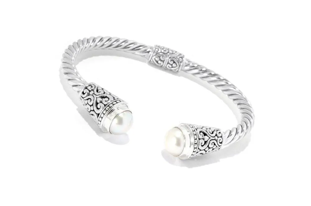 Fiorella Bangle- White Pearl