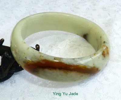 Flowing Earth Chinese River Jade Bangle Bracelet 59mm (NJ2527)