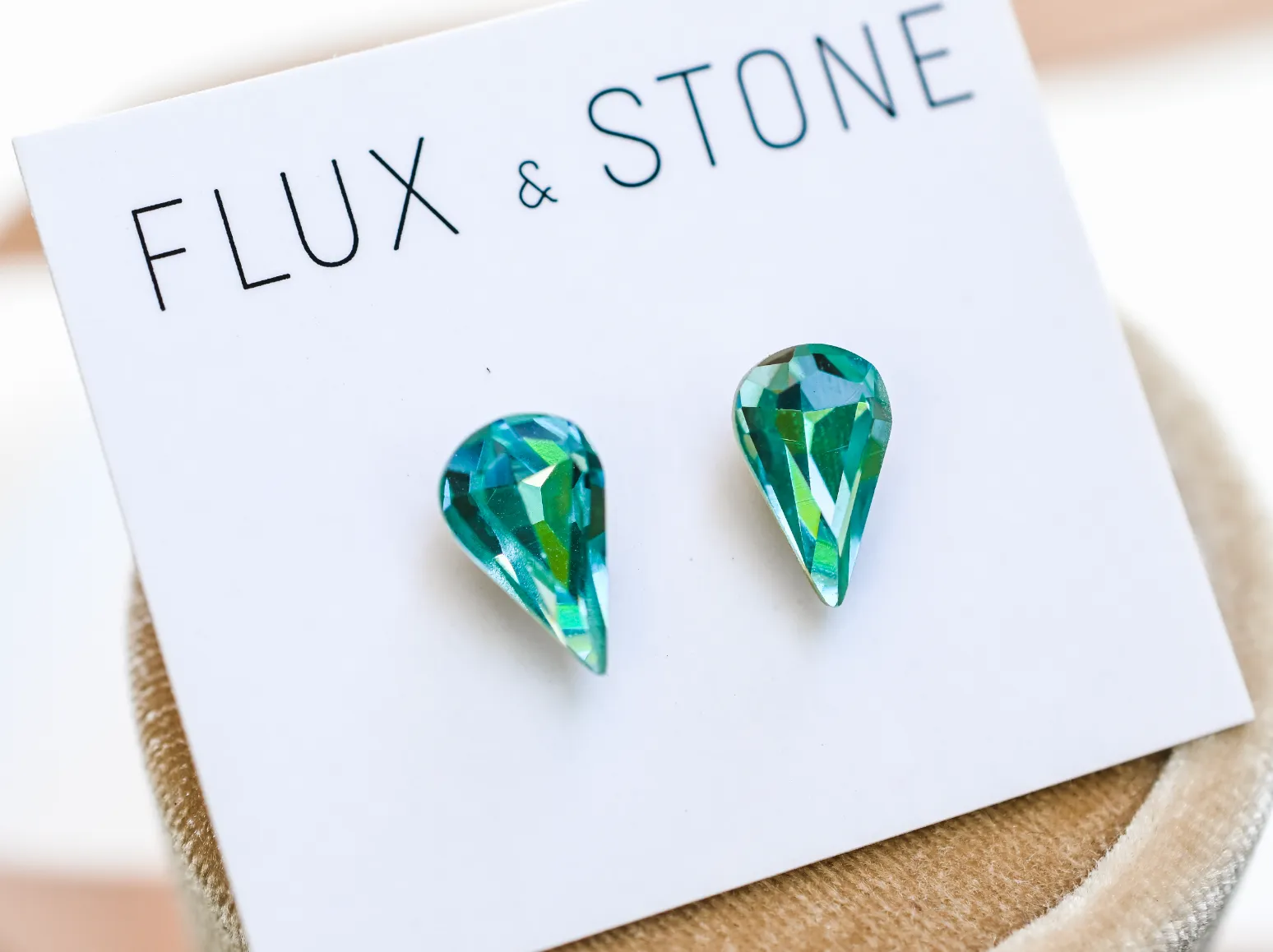 Gemstone Stud - Swarovski Icy Blue