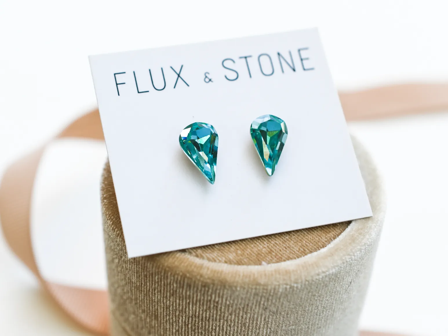 Gemstone Stud - Swarovski Icy Blue