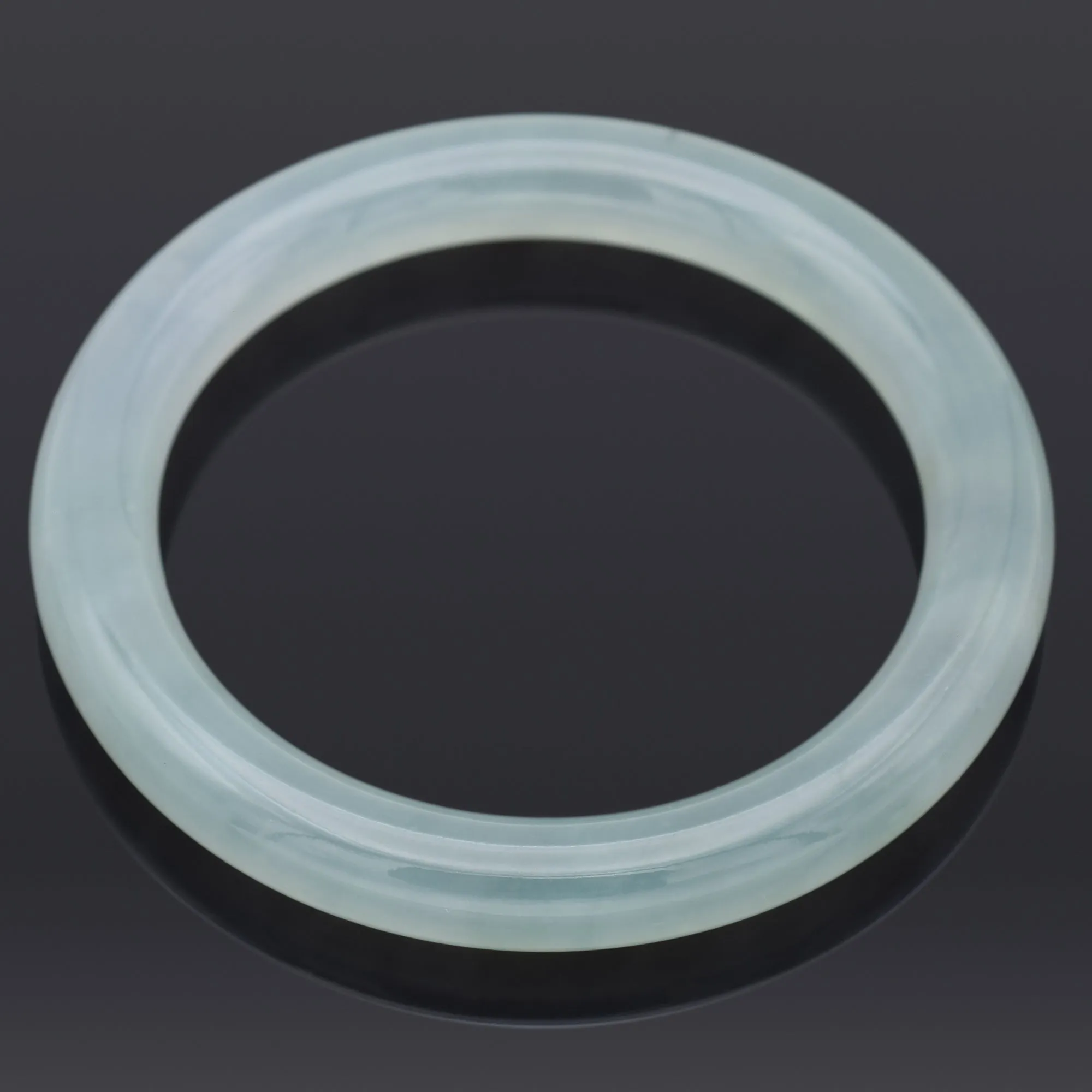 GIA Certified Translucent Bluish Green Jadeite Jade Bangle Bracelet