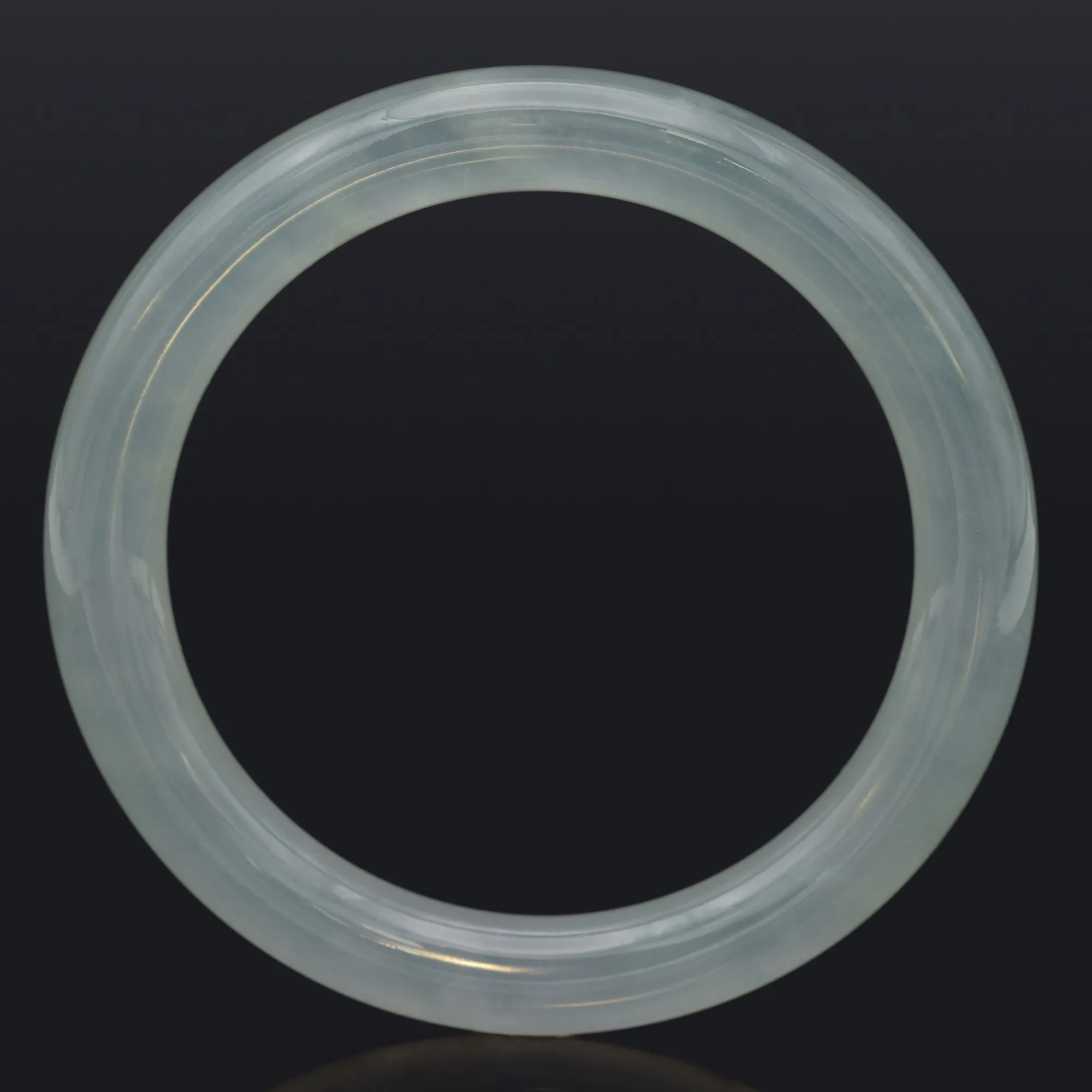 GIA Certified Translucent Bluish Green Jadeite Jade Bangle Bracelet