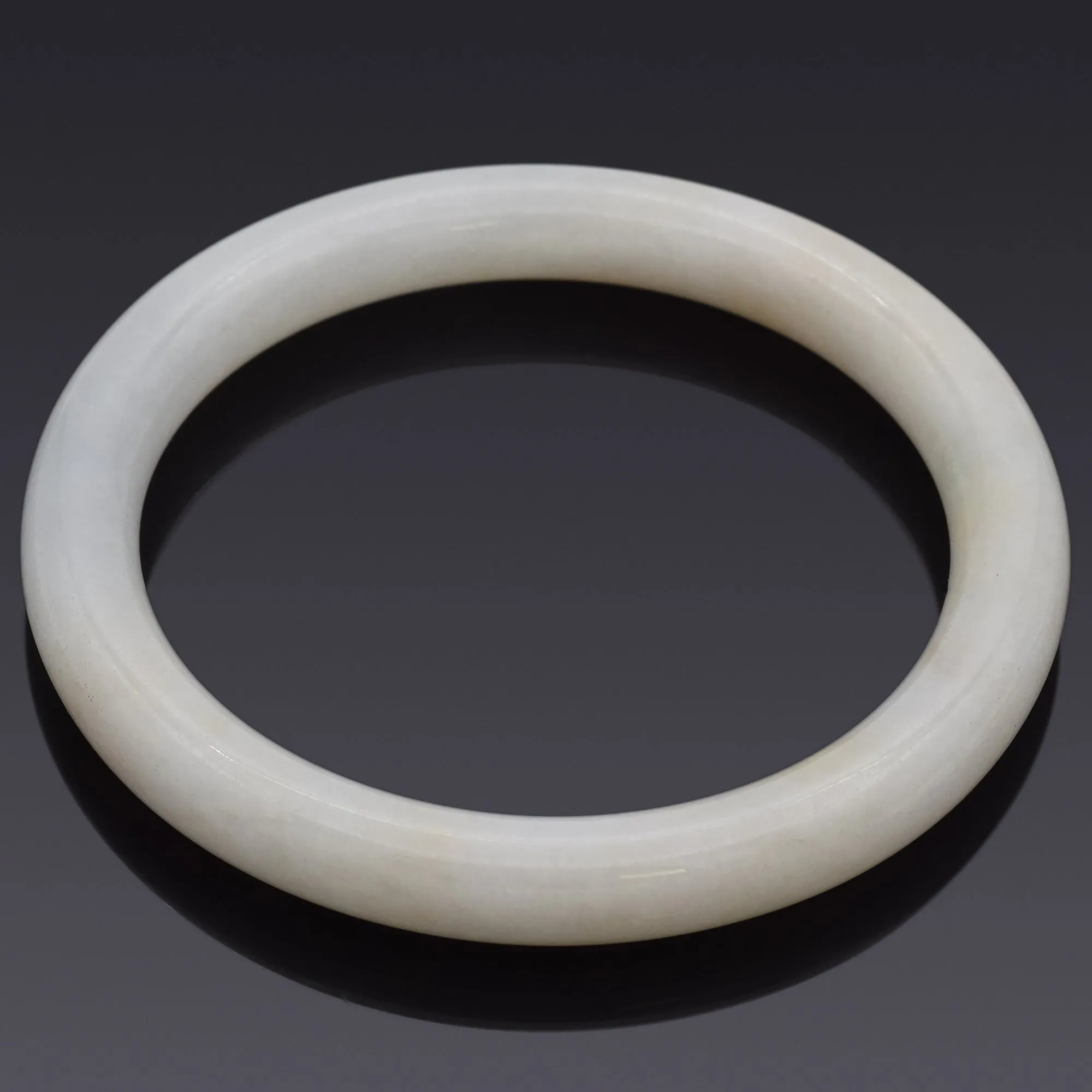 GIA Certified Translucent White Jadeite Jade Bangle Bracelet