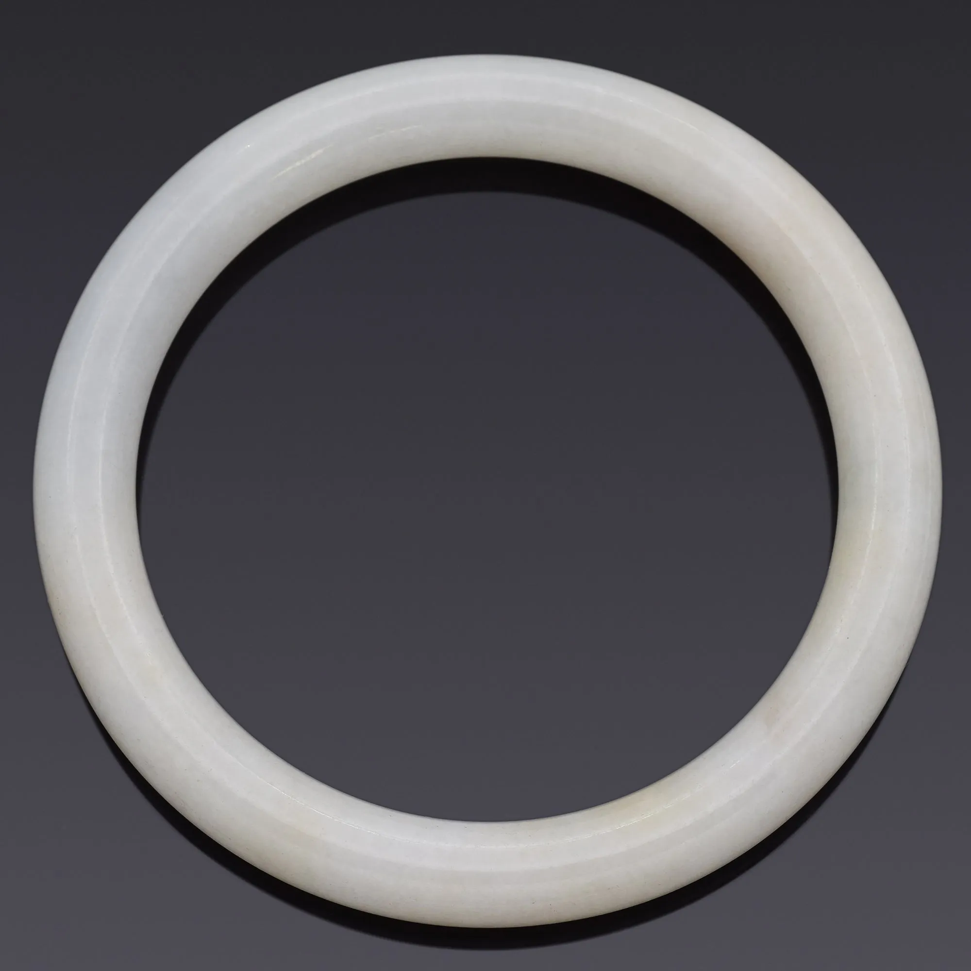 GIA Certified Translucent White Jadeite Jade Bangle Bracelet