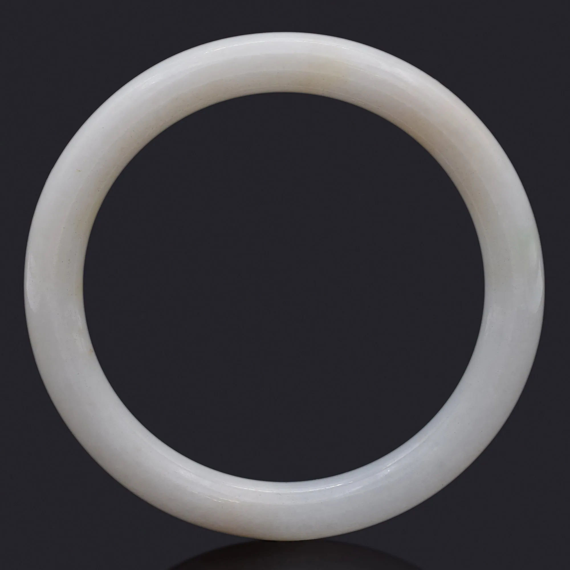 GIA Certified Translucent White Jadeite Jade Bangle Bracelet