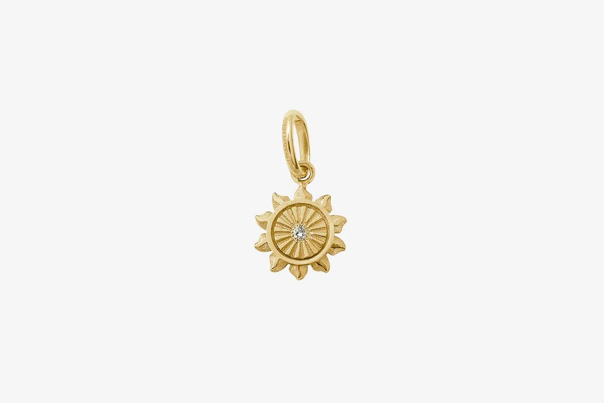 Gigi Clozeau 18k Gold Lucky Sun Diamond Pendant