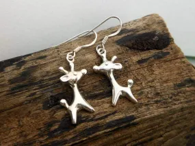 Giraffe Drop Earrings, 925 Sterling Silver, Handmade Animal Earrings, Gifts for her