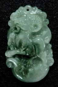 Goat / Ram Creativity Burmese Jadeite Well Carved Grade A Jadeite Pendant (BJPZ-Ram)