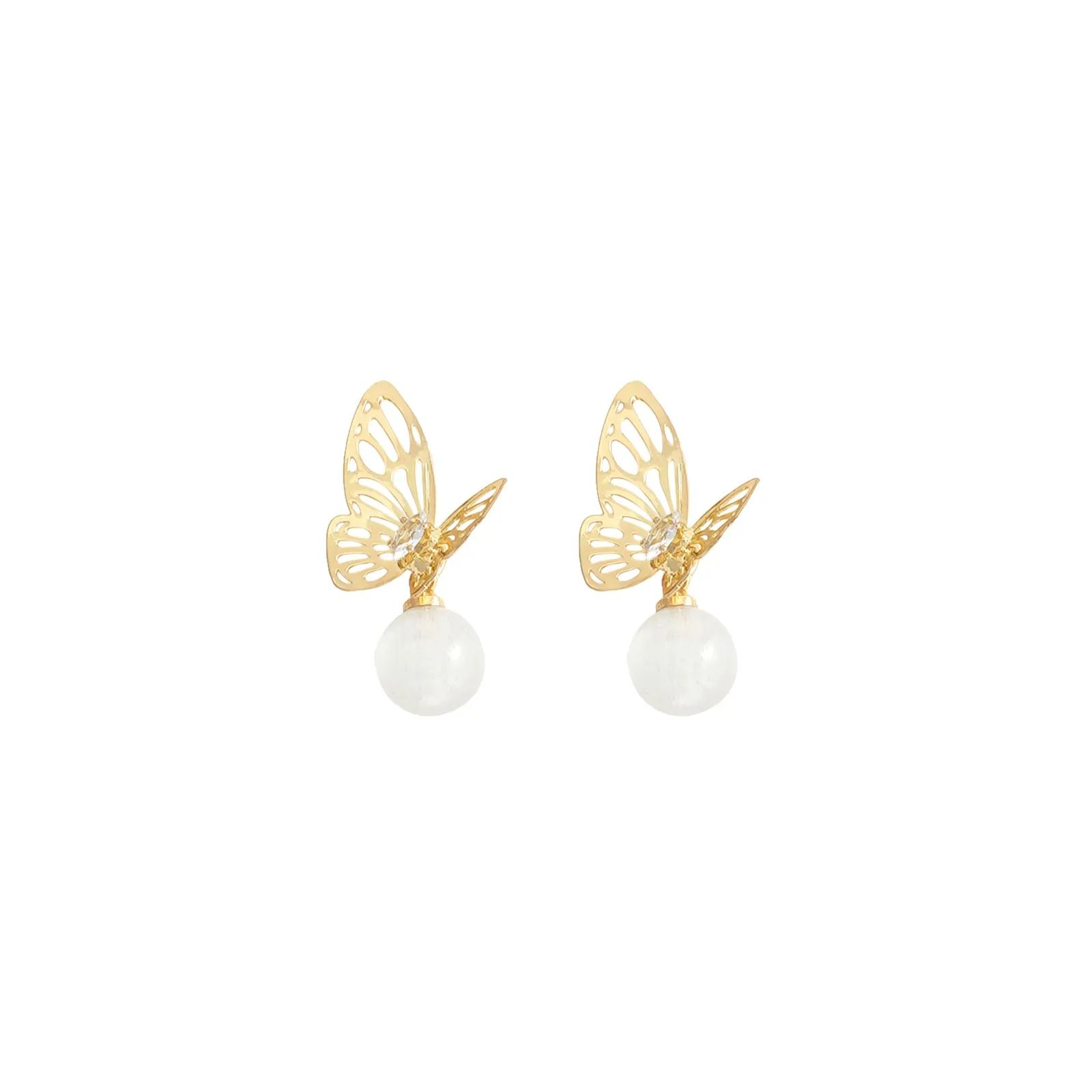 Gold Drop Butterfly Jewelry Set