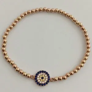 Gold Filled Evil Eye Bracelet with Swarovski Crystals