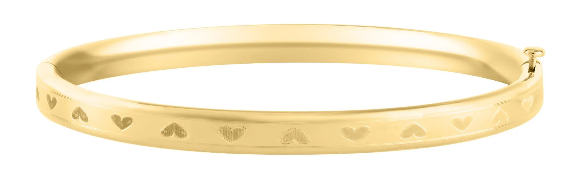 Gold Heart Engraved Baby Bracelet